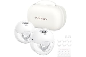 Momcozy M5 Hands Free Breast Pump, Wearable Breast Pump of Baby Mouth Double-Sealed Flange with 3 Modes & 9 Levels, Electric Breast Pump Portable - 24mm (2, Gray)