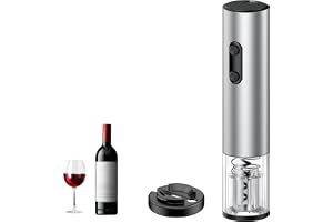 Pawfly Elektrisk vinflasköppnare med folie skräddare, batteridriven automatisk vinöppnare, elektrisk korkskruv med LED-ljus för hem, bar, party, present (batterier ingår ej)