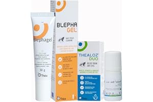 THEA PHARMA Dry Eye and Eye Cleansing Bundle for Sensitive Eyes - Thealoz Duo Eye Drops for Long Lasting Relief, 10 ml & Blephagel Eyelid Cleansing Gel, Gentle Formula to Refresh Sensitive Eyelids, 30g