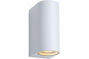 Lucide ZORA-LED - Foco de pared Fuera - LED Regul. - GU10-2x5W 3000K - IP44 - Blanco