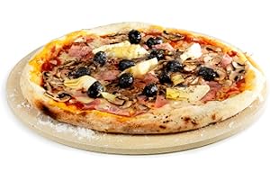 Barbecook pierre à pizza universelle, accessoire barbecue, en argile, réfractaire, 36cm