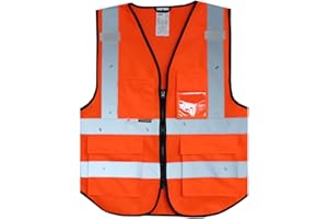 Salzmann Gilet ad alta visibilità riflettente con cerniera | 12 colori e 5 taglie | Realizzato con nastro riflettente 3M