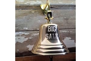 NAGINA INTERNATIONAL Brass Bell Campana Grande in Ottone Lucido con Incisione, 17,8 cm