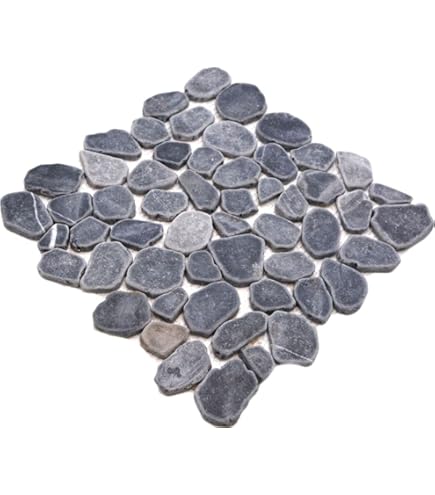 Mosaico Ciottoli Fiume Bianco - Piastrella 30x30 Cm Per Doccia O Pavimento - Foto 4