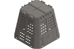 Brixo composteur de jardin xl 480l kompobox végétaux pelouse humus déchets cuisine 93,3x93,3xh80 cm