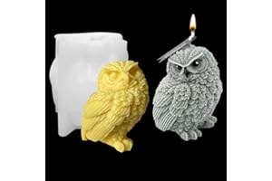 FineInno Owl Candle Mould 3D Animal Silicone Resin Mould for Aromatherapy Candle Making Epoxy Casting Mould for Wax, Soap Craft,Clay, Plaster, Home Decor