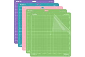 WORKLION Tappetino da Taglio Per Cricut: Set 5 Tappetini 30,5x30,5 cm, Adesivo Antiscivolo Gridded Per Explore Air 2/Air/One Maker, Accessori di Ricambio Per Quilting e Taglio