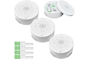 Huucozn 4 Pack Kamera Anschlussdose Wasserdichte Abzweigdose Universal Kuppel-Sicherheitskamera Mount Box Halbkugelförmige Uberwachungskameras mit Spannschlössern und Schrauben für Kuppel-Kameras
