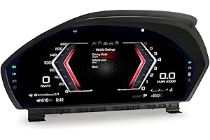 GONFEN 12,3" 4-Kern LCD Armaturenbrett Digital Kombiinstrument für BMW 3er F30 F31 GT-F34, 4er F32 F33 F36, Digitaler Tacho-Ersatz Digitales Kombiinstrument Tachometer Cluster-Ersatz (mit Glasfasersystem)