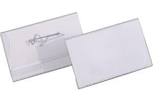 ‎DURABLE Durable Namensschild mit Nadel, 40 x 75mm, transparent, Packung à 100 Stück, 800819