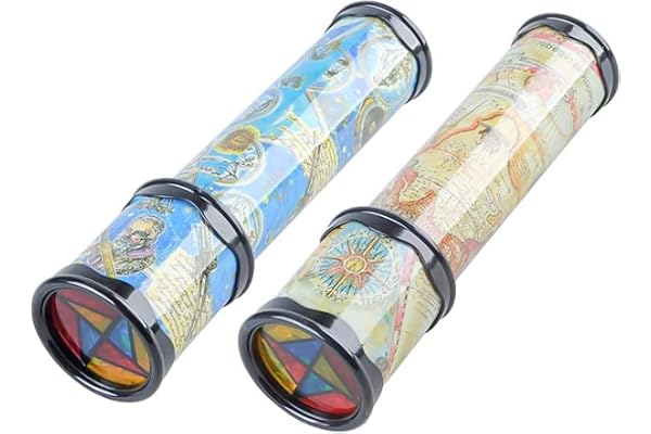 DMZK Kaléidoscope Modèle Classique en Étain et Papier, Rotatif Éducatif pour Enfants, Couleur Aléatoire