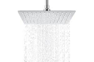 ieGeek 12 Zoll Regendusche Quadratische Einbauduschköpfe Edelstahl Duschkopf Regenbrause Brausekopf aus Edelstahl mit Anti-Kalk-Düsen poliert Spiegeleffekt hochglänzend