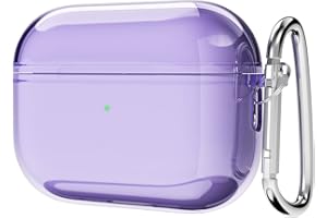Svanove for Airpods Pro 2 Case Clear Hard Plastic, Transparent Simple Cute Airpods Pro 2nd Generation Case with Keychain, Y2k Aesthetic Trendy Airpods Cover Accessories for Women Girl, Purple Lavender