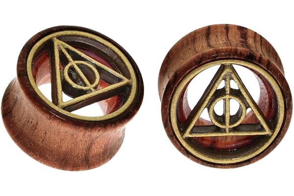 FECTAS 1 Paire de Tunnel d'oreille en Bois Brancard Double Oreille évasée Plug Expander Set Piercing Bijoux (8-20mm)