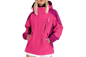 riou Cortavientos Mujer Impermeable Gabardina a Prueba De Agua Chaqueta De Lluvia Con Capucha Moda Portable Ligera Chubasquero Largo Talla Grande Deporte Exteriores Abrigo Jacket
