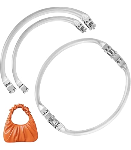 TEHAUX 2pezzi Manici Circolari Trasparente per Borse Fai da Te Accessori per Borse per Creazioni Artigianali