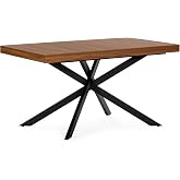 HOMN LIVING Extendable Dining Table Palermo Walnut Colour, 140-180 cm (Length) 80 cm (Depth) 75 cm (Height)