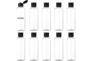 Xanewza 10 Pezzi 100ML Bottiglie Vuoto da Viaggio con Tappo Flip Top Flaconi per Cosmetici, Contenitori Viaggio Liquidi, per Cosmetici, Lozioni, Creme, Vacanze