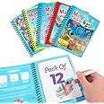 Toy Imagine Magic Water Drawing Book for Kids – Reusable Coloring Book with Water Pen – Mess-Free Activity Book for 2-5 Years – Ideal Birthday Return Gifts & Party Favors – Pack of 12