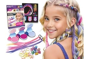 ‎TYTOO TyToo Magic Hair Studio – Haarkreide Set für Mädchen mit bunten Haarsträhnen, Glitzerperlen, Haargummis, Haarclips | Komplettes Haarstyling-Set für Kinder | Kreatives Geschenk zum Geburtstag, Fasching