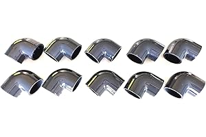LXPVSA Lot de 10 Coudes 90° 50mm PVC Pression PN16 / Piscine et arrosage 5cm 50mm