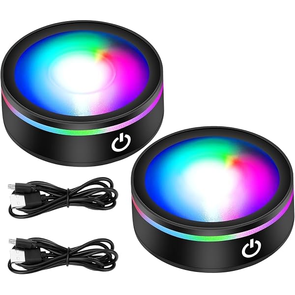 Produktbild von 7 Bunte LED-Lichtsockel-Ausstellungsstand Kristalllichthalter Kleine