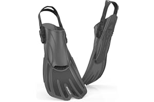 DOOHALO Swim Fins Snorkel Fins for Swimming Training Adult Swimming Flippers for Lap Swimming Diving Adjustable Size