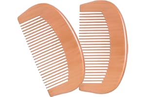 JIANYH 2 Pcs Labour Comb, Natural Handmade Wooden Wide Tooth Hair Comb Wooden Comb for Detangling And Styling Wet Or Dry Curly/Thick/Wavy,Women and Men