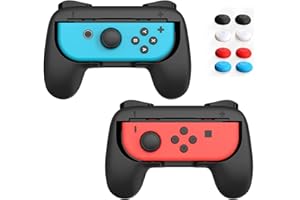 HLRAO Grip Handle Accessories Compatible con Nintendo Switch Joy-con Controller, Handle Kit Gamepad Reemplazo para Nintendo Switch Joy Cons con 8 Pack de Thumb Grips.