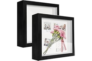 Touyinger 2 Stück 3D Bilderrahmen zum Befüllen, 20 x 20cm Bilderrahmen Tief Rahmen Objektrahmen Geldgeschenk Objektrahmen Personalis