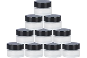 TUAKIMCE 10 Stück Kosmetisches Glas, 20ml weiß mattiertes Glas Cremedose, Nachfüllbare Behälter Glasbehälter mit Deckel und Liner für Kosmetik Cremes Lotionen ätherische Öle