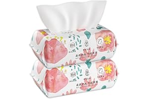 BULZEU Einweg-Gesichtshandtuch, Baumwollgewebe, reine Baumwolle, trockene Baby-Tücher, weiches Make-up-Entferner, Handtuch für empfindliche Haut, 2 Stück (A)