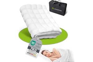 ‎JUSKYS Juskys Gewichtsdecke/Anti-Stress-Therapiedecke 135x200 — beschwert, Glasperlen, Baumwolle & Mikrofaser, für Erwachsene mit Schlafproblemen — 7 kg