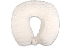 Schramm Rocco e.K. Nackenkissen praktischem Druckknopf 3 Farben Reisekissen Nackenhörnchen orthopädisches Nackenstützkissen Memory-Schaum Travel Neck Pillow, Farbe:kuscheliges Weiss