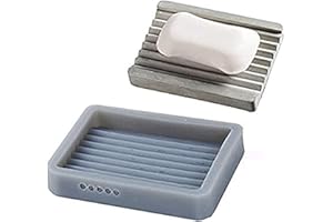 BOOWAN NICOLE Nicole Moule à Béton Silicone Rectangulaire pour Porte-Savon avec Rayures Moule à Ciment Fait Main