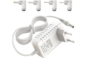 BOEEA 5V AC/DC Babyphone Ladegerät Universeller für HelloBaby, VTech Babyphone etc, 4 Rundstecker Adapter mit 1.5 M Netzteil Kabel