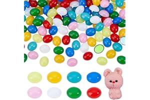 PH PandaHall 160pz Occhi Nasi Cabochon 8 Colori Nasi Ovali Colorati, 10x8mm Naso di Animale con Dorso Piatto per Orsacchiotto Pupazzo Gatto Amigurumi