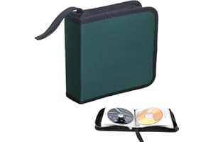 STOUCLA Borsa per CD, Custodia Verde per Dischi CD Dvd per 40 Dischi, Custodia per CD per Auto e casa