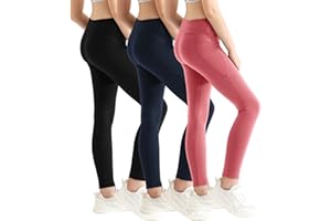 URMAGIC Girls Athletic Leggings with Pockets Girls Sports Leggings Full Length Yoga Workout Active Leggings Pants for Teen Girls