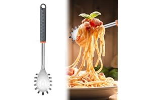 BUTYEAK Mestolo servispaghetti, Servispaghetti con Anello, Cucchiaio Per Spaghetti, Forchetta per Pasta in Acciaio Inossidabile, Utensile per Spaghetti, Forchetta da Cucina Kichen Mestolo per Pasta Utensile