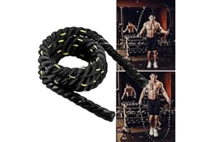 ShirazO Heavy Jump Rope for Adults | Weighted Skipping Rope for Men and Women | Heavy-Duty Jumping Rope for Fitness, Strength Training, CrossFit, Workout Battle Rope Alternative | 300cm x 2.5cm, 1250g