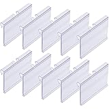 Meetory 50 PCS Clear Plastic Label Holders for Wire Shelf Retail Price Label Merchandise Sign Display Holder(6cm x 4cm)