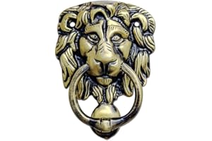 HARDWARE-SOLUTIONS Hardware Solutions - Lion Head Door Knocker - Antique Brass - 100mm