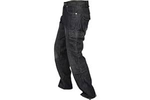 Rider Protec® Herren Motorradhose Jeans Cargohose mit Hüft- und Knieprotektoren und schützendem Aramid-Futter Bikerhose für Rennfahrer RP-IM-GRP