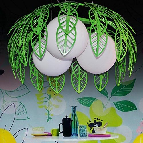 17" Modern Painted Metal Leaves Cage Dining Room Ceiling Pendant Lamp 3 Heads Bar Counter Chandeliers Corridor Hallway Balcony Pendant Lighting Fixtures