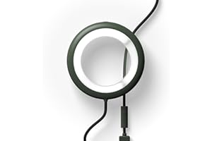 Bily Lampe de Lecture Vert Kaki, LED avec 3 intensités d'éclairage, Ultra légère, Fonctionne sans Batterie ni Piles, Branchement USB, Smartphone