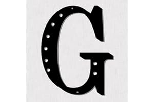 Resama 11'' Black Metal Letters for Wall Decor, Visual 3D Large Alphabet, Decorative Farmhouse Hanging Letter Sign for Living Room Bedroom Office Home Party (G)