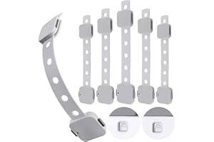 HONZUEN Sécurité Placard Enfants Auto-adhésif, Sécurité Tiroir Bébé Verrouillage, Multifonction Securite Placard Enfant Bloc Bloque Porte Tiroir Securite Enfants/Bébé pour Porte, Placard(Lot de 6)