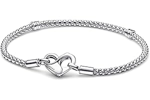 Pandora Moments Nietenketten-Armband, Sterlingsilber, mit Herzverschluss