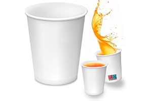 Caffetti 50 stora engångsmuggar i vattenpapper, 210 ml återvinningsbar kartong engångsbruk för varma drycker, drycker, takeaway, fest, kontor